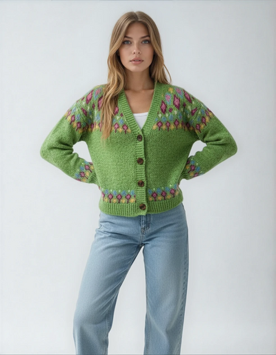 Juliette |  Cardigan en maille à motifs élégants