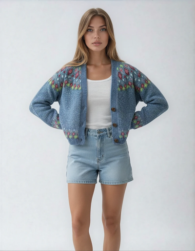 Juliette |  Cardigan en maille à motifs élégants