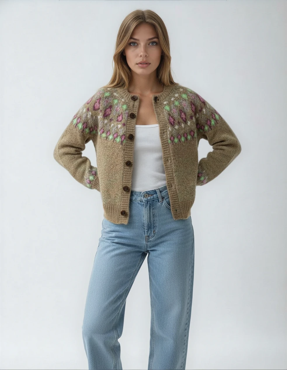 Juliette |  Cardigan en maille à motifs élégants