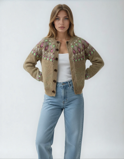 Juliette |  Cardigan en maille à motifs élégants