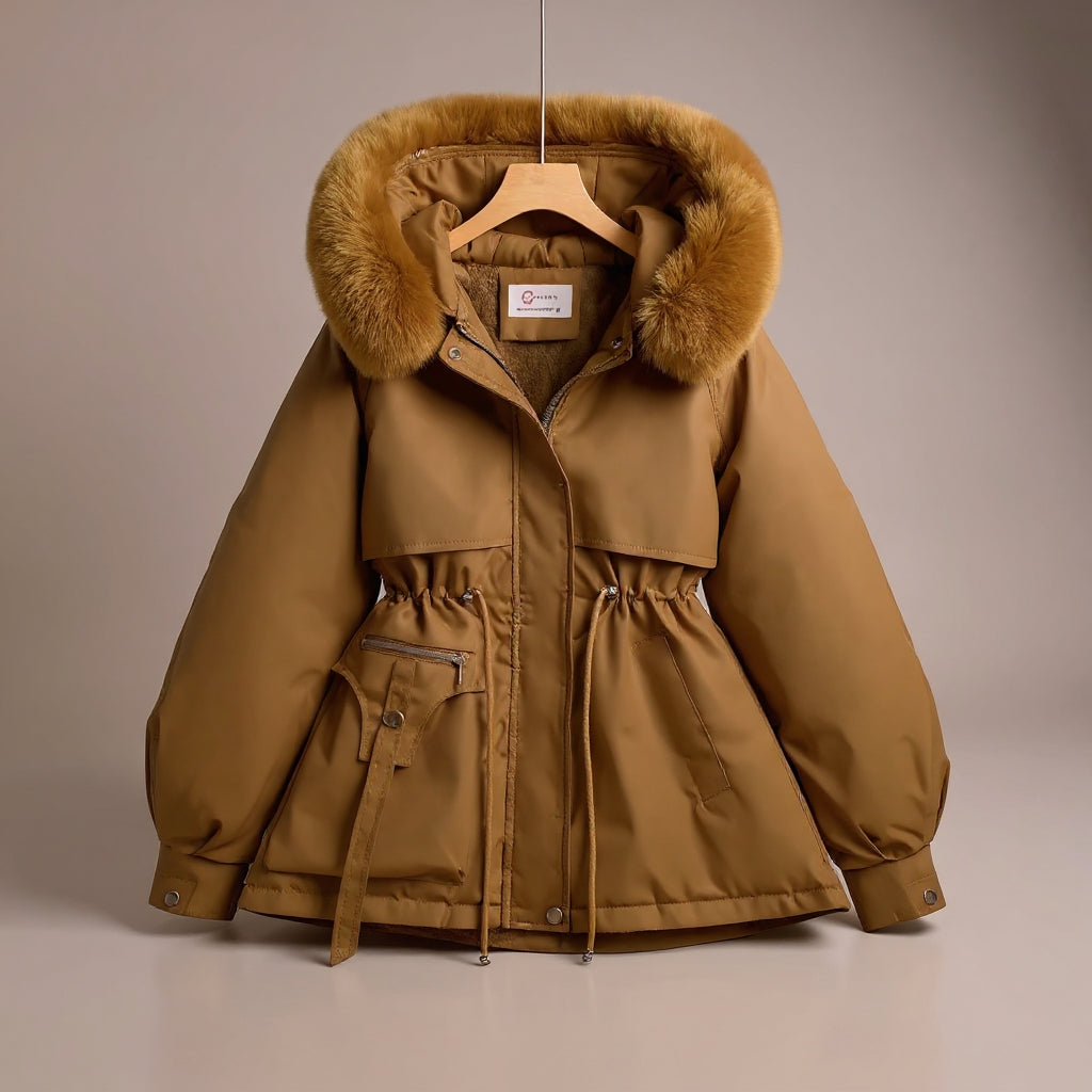 Evelien | Manteau d’hiver pour femme avec col en fausse fourrure et élégance intemporelle