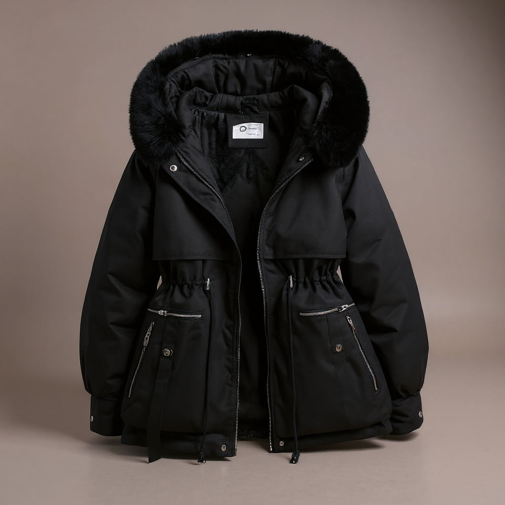 Evelien | Manteau d’hiver pour femme avec col en fausse fourrure et élégance intemporelle