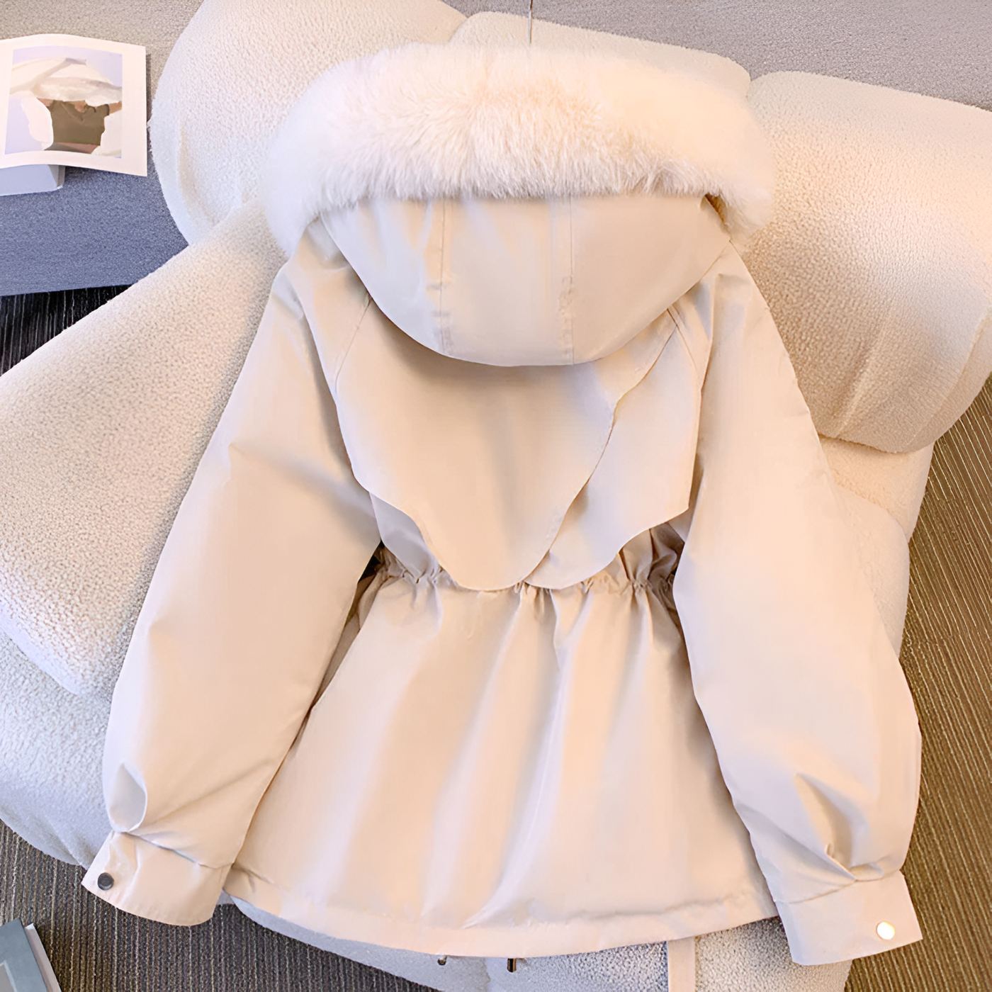 Evelien | Manteau d’hiver pour femme avec col en fausse fourrure et élégance intemporelle